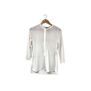 Lauren Ralph Lauren White Women's Minimalist Classic Blouse Size Small